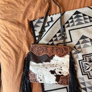 Myra Bag Brown and Black Cowhide Crossbody